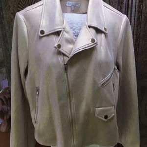 Blush metallic ladies zippered jacket